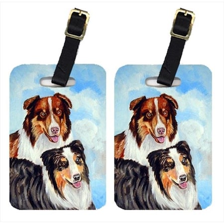 Carolines Treasures 7009BT Pair Of 2 Australian Shepherd Double Trouble Luggage Tags